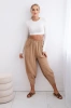 Trousers with wide leg and pockets Camel