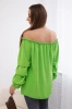 Spanish blouse with decorative sleeves bright green
