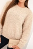 Sweter damski z miękkiego moheru beżowy