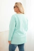 Bluzka damska Plus Size z dekoltem w łódkę miętowa