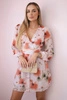 Airy dress with a floral motif powdered pink