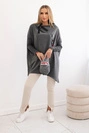 Oversize sweatshirt with asymmetrical sides graphite