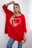 Oversize-Bluse aus Viskose rot