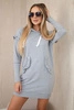 Dress with decorative frills and a hood gray