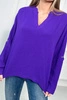 Muslin blouse with rolled-up sleeves dark purple