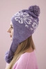 Women's long eared cap Balbina K381 light purple