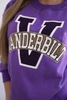 Women's oversized sweatshirt with Vanderbilt print purple