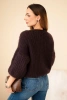 Women's short-sleeve mohair sweater brown