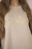 Insulated sweatshirt with Ciao Bella inscription light beige
