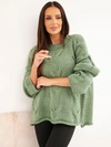 A sweater women's with a loose cut without fastening dark mint
