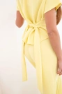 Women's buttery set with a short-sleeved top and wide-leg pants yellow