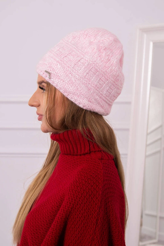 Čapica s fleece Edyta K298 púdrovo ružová