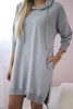 Kapuzenkleid mit längerem Rücken grau