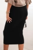 Women's viscose pencil skirt with elastic waist black