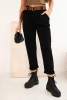 Damenhose mit Gürtel in gestreift schwarz