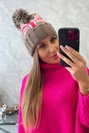 Dámská čepice s bambulí Elizabeth K386 mocca