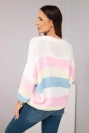 Women's striped cardigan buttoned ecru color