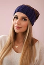 Cap with fleece Paryż K213 purple + mustard