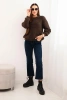 Women's sweater made of soft mohair brown