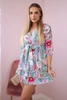 Floral dress tied at the waist azure