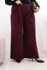 Plus Size women's pants with wide legs and pleating plum
