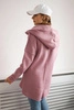 Insulated sweatshirt with longer back and pockets dark pink