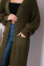 Pullover lange Strickjacke khaki