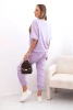 Women's viscose set with short sleeves and trousers light purple