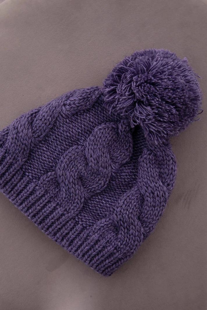 Cap with fleece Stefania K278 dark beige