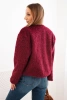 Women's fur jacket without fastenings burgundy