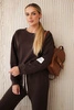 Viscose set sweatshirt + pants brown