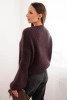 Women's mohair sweater with puff sleeves brown
