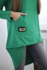 Sweatshirt with long back and hood light green