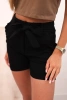 Women's shorts with bow and frills black