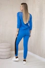 Set with panther motif mauve-blue