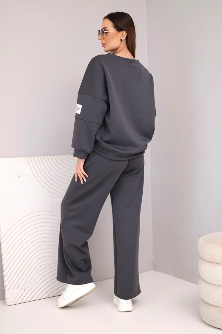 Women's set butter sweatshirt + pants graphite