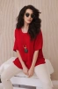 Oversized blouse with pendant red