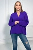Muslin blouse with rolled-up sleeves dark purple