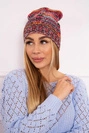 Čapica s fleece Klaudia K255 oranžová+červená