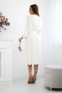 Kleid mit plissiertem Saum gebunden hellbeige