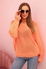 Women's mohair sweater with gathered sleeves and a cutout on the back orange