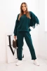 Women's butter set with fringes on the sleeves teal