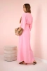 Muslin dress with embroidery at the waist light pink