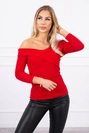 V-neck blouse red