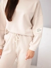 Women's cotton set with sweatshirt and jogger pants beige