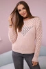 Openwork sweater powdered pink