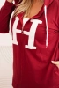 Women's Plus Size cotton hoodie with a large letter H burgundy