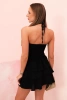 Women's off-the-shoulder dress with frills and ruffles black