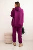 Women's insulated cotton tracksuit with a hood dark purple