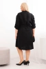 Moteriška suknelė iš viskozės Plus Size su mygtukais ir juosmeniu juosta juoda